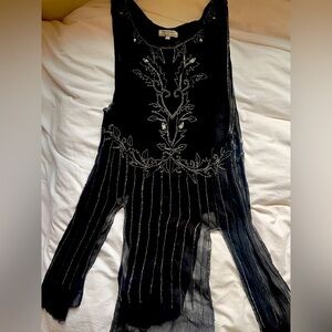 WORLD MARKET sheer tunic size L/XL fully BEADED